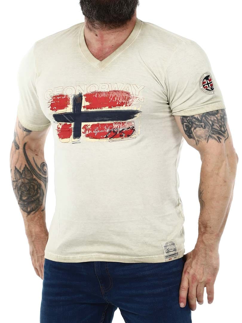 Geo Norway Vneck Tshirt Beige_3.jpg