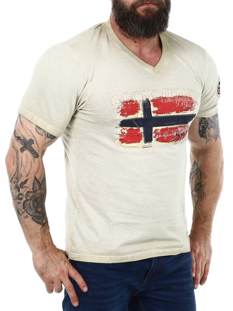 Geo Norway Vneck Tshirt Beige_4.jpg