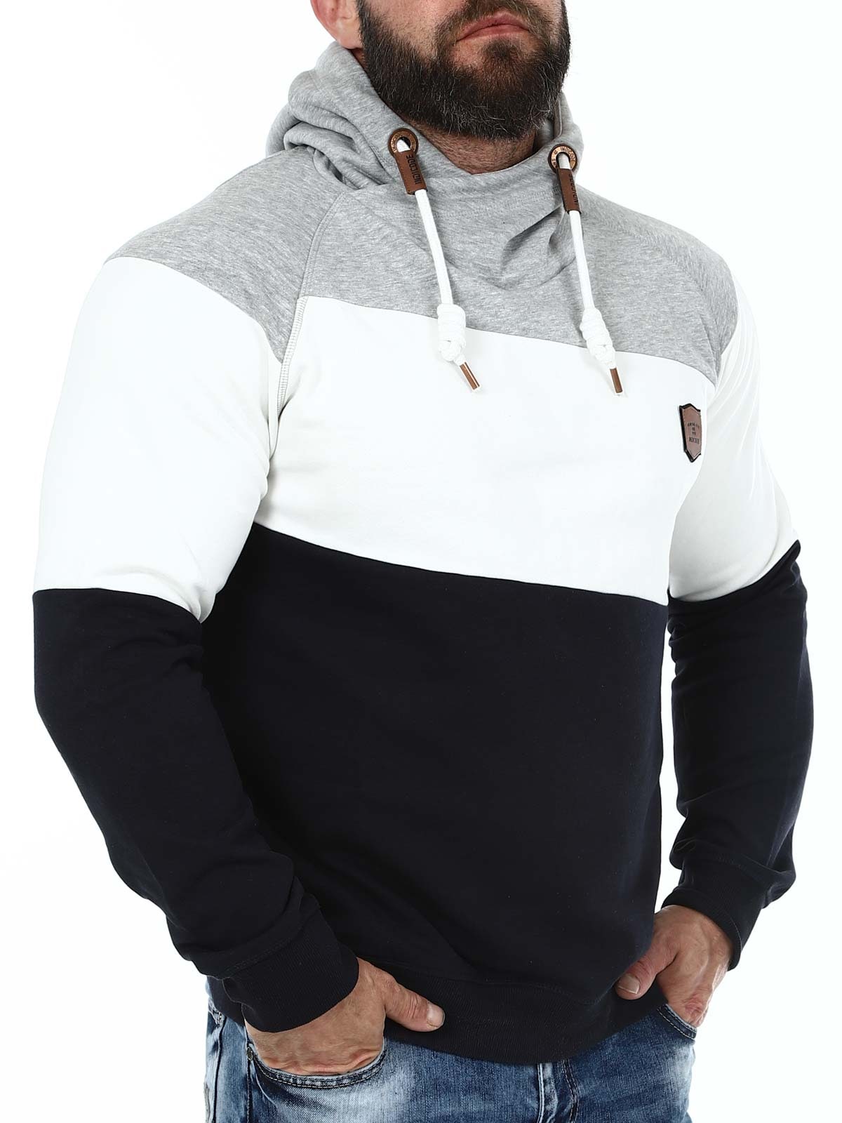 Pessac Indicode Hoodie Black White Grey_1.JPG