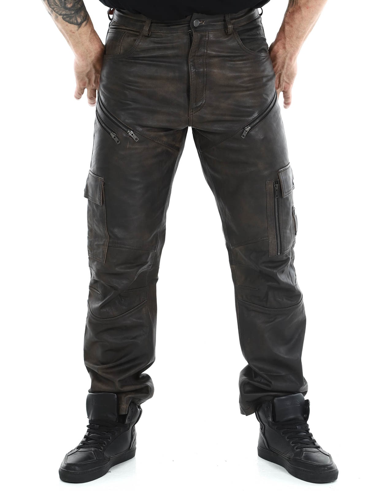 RD Salvatoro Leather Pants Brown-RD Premium Nitro Skinnbukse - Rød-RD Premium Nitro leather pants brown_1.jpg