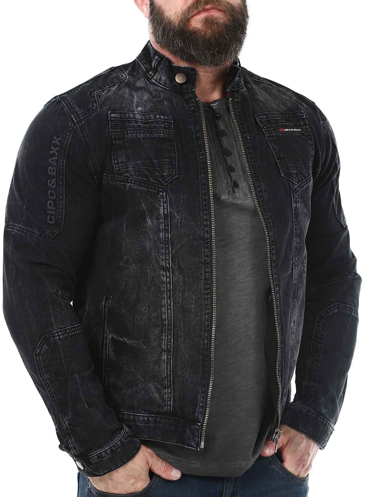 ewell Cipo  Baxx Jeans jacket Black_3.jpg